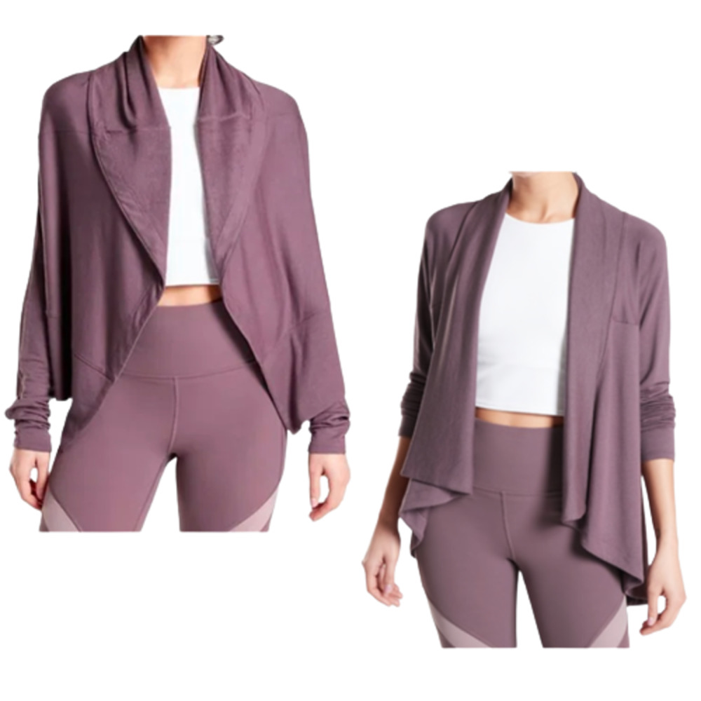 Athleta Nirvana Wear Two Ways Wrap Cardigan Volcanic Violet - L